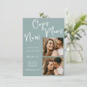 ライトブルー結婚変更日の写真延期 セーブザデート (スタンド正面)