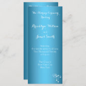 ライトブルー結婚式 プログラムラックカードハート プログラム (正面/裏面)