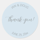 ライトブルー結婚様式化 ラウンドシール (正面)