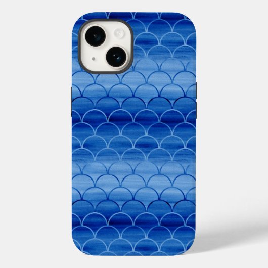 ライトブルー絵を描ススケールパターン Case-Mate iPhoneケース (裏面)
