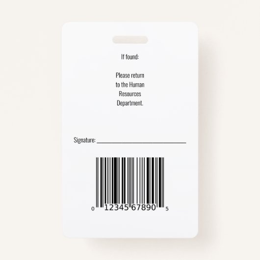 ライトブルー縦型ストリップセキュリティID従業員 バッジ (裏面)