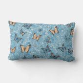 ライトブルー背景蝶モザイク ランバークッション (裏面)