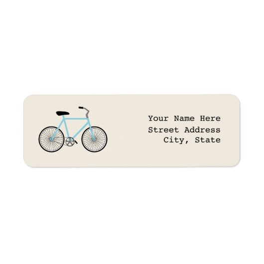 ライトブルー自転車住所 シール (正面)