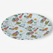 ライトブルー航海のパターン男の子の赤ちゃんシャワーパーティー ペーパープレート (アングル)