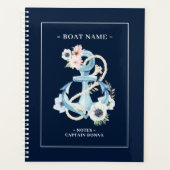 ライトブルー航海のボートいかり海産花 プランナー手帳 (正面)