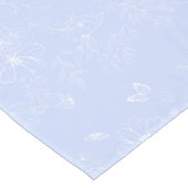 ライトブルー花パターン，フローラ，ミニマリスト ショートテーブルランナー (コーナー)