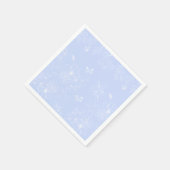 ライトブルー花パターン，フローラ，ミニマリスト スタンダードカクテルナプキン (角)