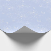 ライトブルー花パターン，フローラ，ミニマリスト ラッピングペーパー (角)