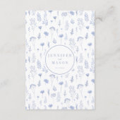 ライトブルー花開花結婚の詳細カード エンクロージャーカード (裏面)