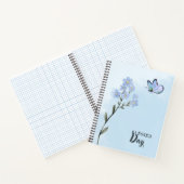 ライトブルー軟水色花と蝶 ノートブック (内部)