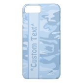 ライトブルー迷彩柄カスタム文字 Case-Mate iPhoneケース (裏面)