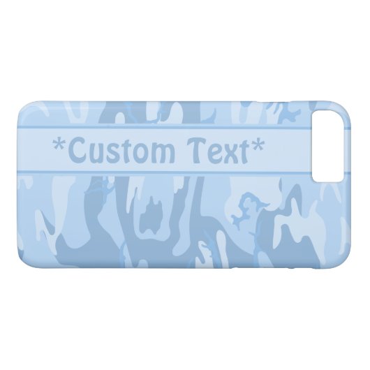 ライトブルー迷彩柄カスタム文字 Case-Mate iPhoneケース (裏面(横))