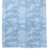 ライトブルー迷彩柄 シャワーカーテン (正面)