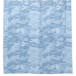 ライトブルー迷彩柄 シャワーカーテン