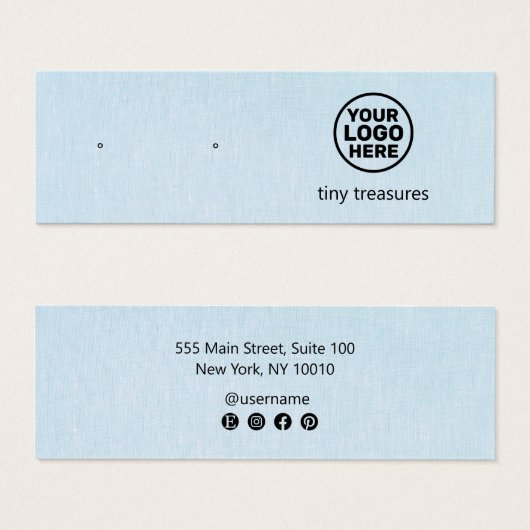 ライトブルー追加ロゴスタッドイヤリングディスプレイカード (正面&裏面)