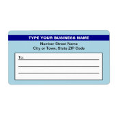 ライトブルー配送時にブランド名をハイライト ラベル (正面)