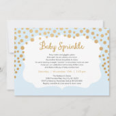 ライトブルー金ゴールド少年ベビー散布招待状、ベビー#2 招待状 (正面)