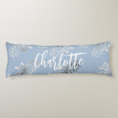 ライトブルー銀葉植物名文字 ボディピロー (裏面)