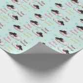 ライトブルー雪だるま ラッピングペーパー (角)