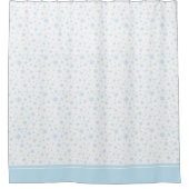 ライトブルー雪のホワイトシャワーカーテン シャワーカーテン (正面)