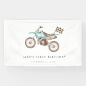 ライトブルー魅力的ダートバイクバナー 横断幕 (横)