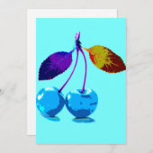 ライトブルー鮮やかさくらんぼカード シーズンカード (正面/裏面)