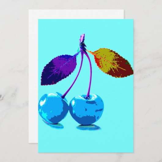 ライトブルー鮮やかさくらんぼカード シーズンカード (正面/裏面)