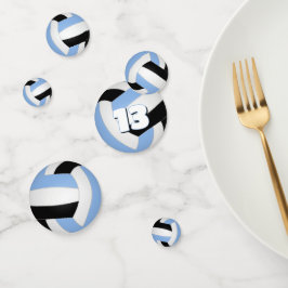 ライトブルー黒チームカラーキッズバレーボールパーティー コンフェッティ