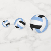 ライトブルー黒チームカラーキッズバレーボールパーティー コンフェッティ (裏面)