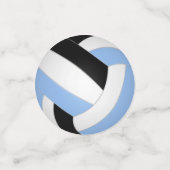 ライトブルー黒チームカラーキッズバレーボールパーティー コンフェッティ (スモール正面)