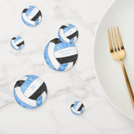 ライトブルー黒バレーボールガーリーバースデーパーティー コンフェッティ