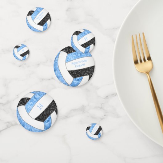 ライトブルー黒バレーボールガーリーバースデーパーティー コンフェッティ (グループ)