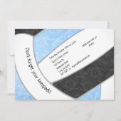 ライトブルー黒バレーボールガーリーバースデーパーティー 招待状 (裏面)