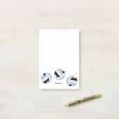 ライトブルー黒バレーボールパーソナライズされたボール ポストイット (デスク上)