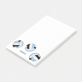 ライトブルー黒バレーボールパーソナライズされたボール ポストイット