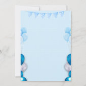 ライトブルー5番目の誕生日招待状 招待状 (裏面)