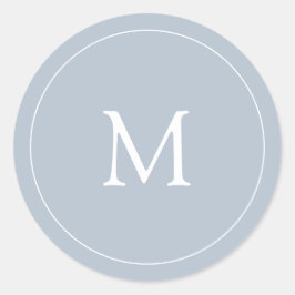 ライトブルー |の結婚モノグラム ラウンドシール
