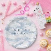 ライトブルー「オンクラウドナイン」バチェロレッテ週末 ペーパープレート (パーティー)