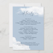 ライトブルー「オンクラウドナイン」バチェロレッテ週末 招待状 (裏面)