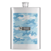 ライトブルー カモフラージュ パターン ミリタリー フラスク (正面)