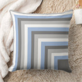 ライトブルー、グレー、ホワイトのストライプの装飾用クッション クッション (ブランケット)