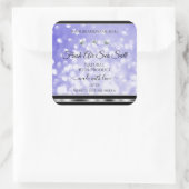 ライトブルー シャイマー グリッター 商品ラベル ダイヤモンド スクエアシール (バッグ)