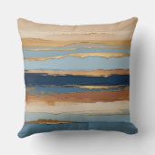 ライトブルー，ダークブルー，ベージュ，ブロンズと金ゴールド クッション (裏面)