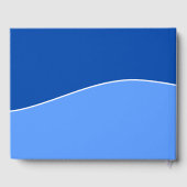 ライトブルー、ダークブルー、白い曲線+名前 ゲストブック (裏面)