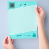 ライトブルー/ティール(緑がかった色)クローバーリボンbyケネス・ヨンチッチ チラシ (手)