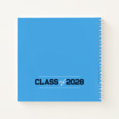 ライトブルー&ネイビーポープリント卒業ゲストブック ノートブック (裏面)