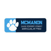 ライトブルー&ネイビー卒業差出人住所ラベル ラベル (正面)