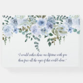 ライトブルー&ネイビー水色フローラ結婚ズ ゲストブック (裏面)