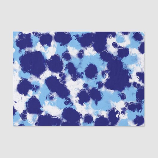 ライトブルー、ネイビー、ホワイト抽象芸術 薄葉紙 (正面)