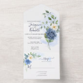 ライトブルー,ネイビー,冬白水色フローラA オールインワン招待状 (内側)